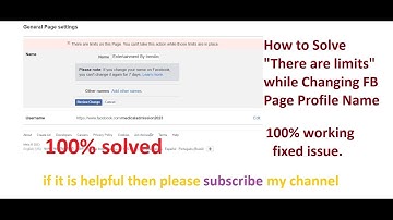 How to Solve "There are limits on this page" while Changing FB Page Profile Name |  limits_issue2023