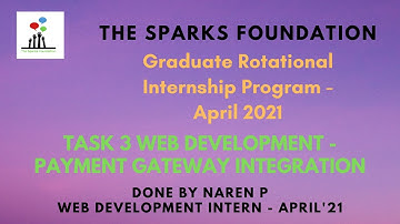Payment Gateway Integration Task using Razorpay | GRIP Task | The Sparks Foundation | #GRIPAPR21