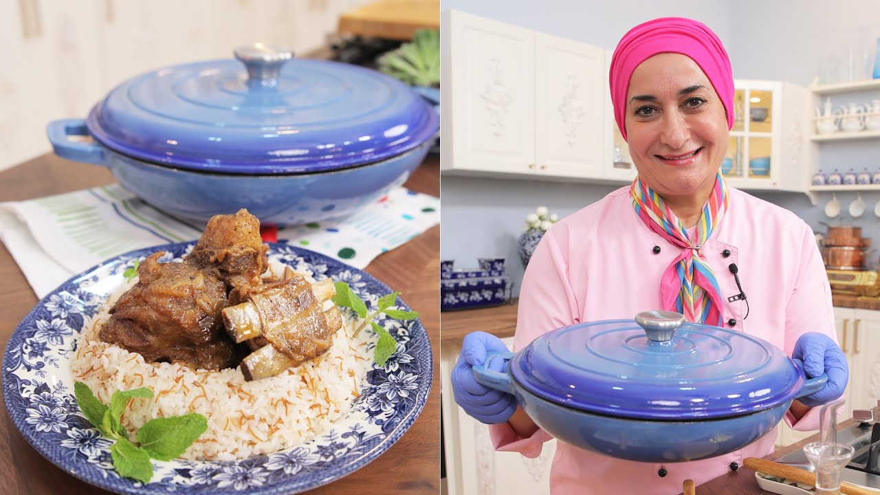 يخني اللحم في طنجرة حديد الزهر المتينه والنتيجه رائعه ومبهرة