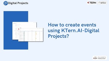 How to create events using KTern.AI-Digital Projects?