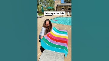 How to fold a beach towel into an easy to carry tote bag #totebag #beachtowel #poolside #vacation