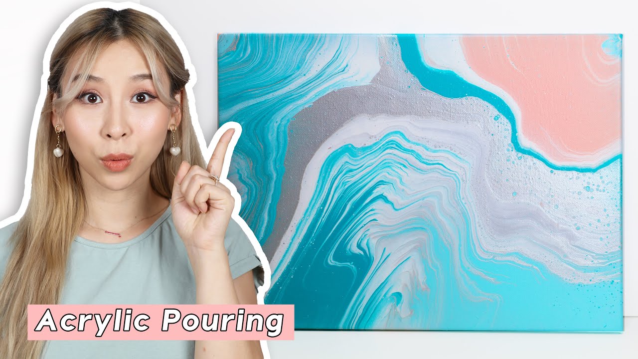 I Tried Acrylic Pouring For Beginners 👩🏻‍🎨 - YouTube