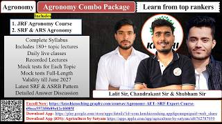 AGRONOMY Most Important Questions and Concepts for JRF, SRF, ASRB NET, PG by LALIT SIR