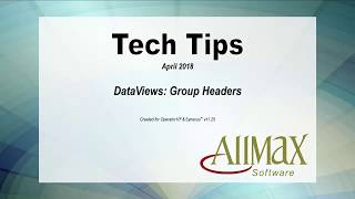 Tech Tip - DataViews: Group Headers
