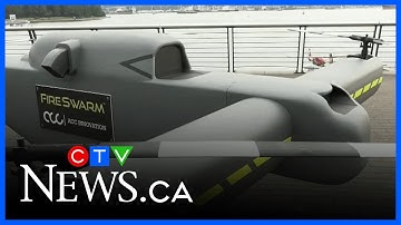 Firefighting drone on display in Vancouver