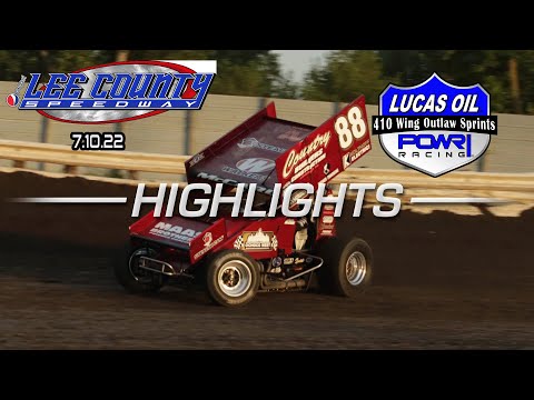 7.10.22 Lucas Oil POWRi 410 Wing Outlaw Sprint League Highlights from Lee County Speedway