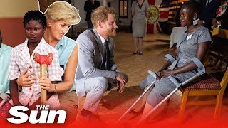 Details Prince Harry's emotional meeting with Angolan landmine victim Lady Diana comforted 22 years ago News