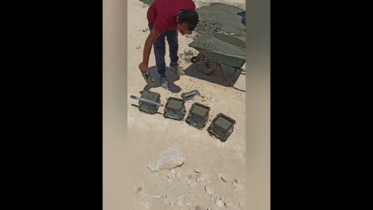 طريقة اخذ مكعبات الخرسانة اثناء الصب🔥❤️👷