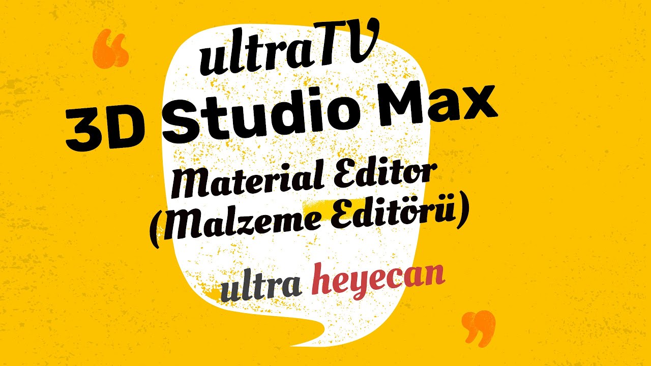 3D Studio Max - Material Editor (Malzeme Editörü) - YouTube