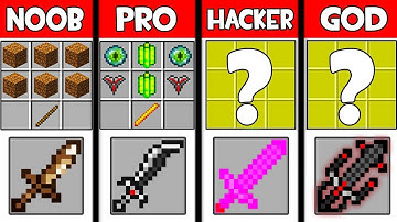 Minecraft Battle: SUPER SWORD CRAFTING ! NOOB vs PRO vs HACKER vs GOD in Minecraft Animation
