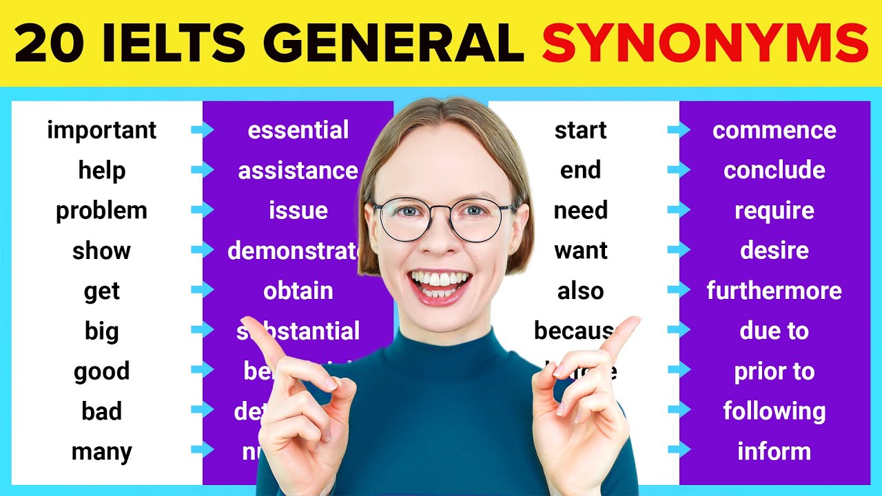 Синонимы общего словарного запаса IELTS для 20 самых распространенных слов