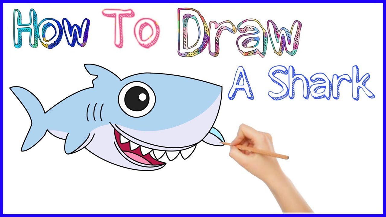 How To Draw a Baby Shark - Como Dibujar Un Bebe Tiburón | Cartoony ...