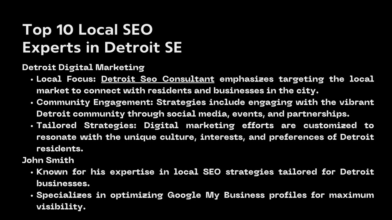 Top 10 Local Seo Expert in Detroit SE
