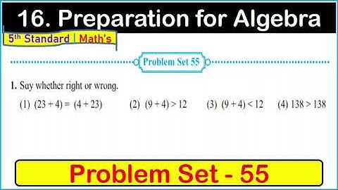 Problem set 55 | Preparation for Algebra Chapter 16 | 5th std Maths | Maharashtra board #5thmaths