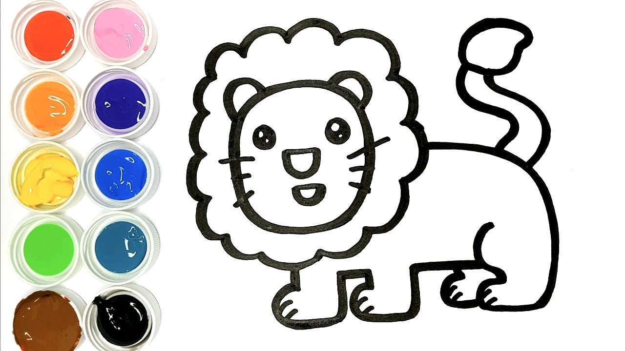 Apprendre Les Couleurs Pour Bebe Dessine Un Lion Kiwi Kids Club Youtube