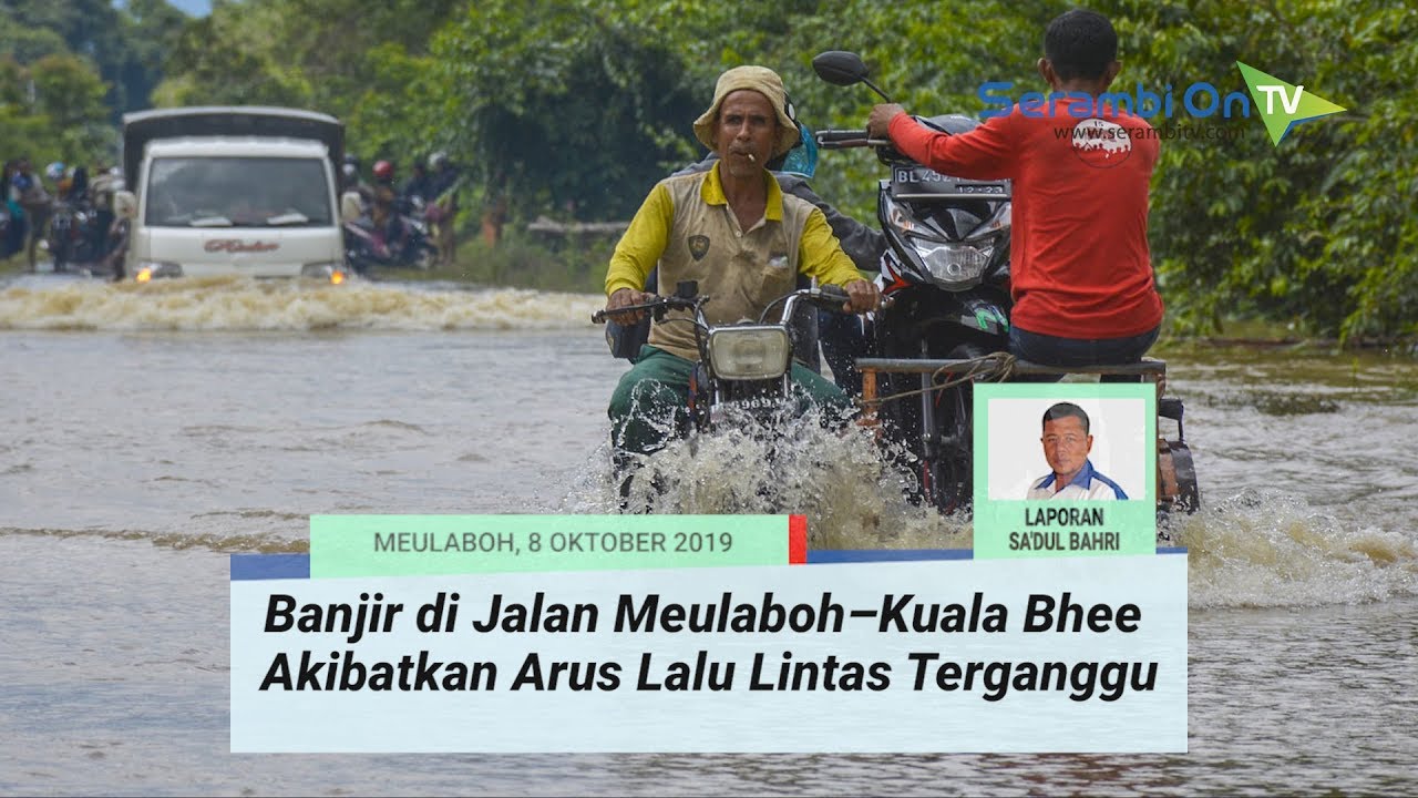 newspaper mockup Banjir di Jalan Meulaboh–Kuala Bhee Akibatkan Arus Lalu Lintas Terganggu