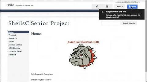 Sharing Permissions in Google Sites