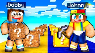 noob vs pro lucky block race in minecraft!