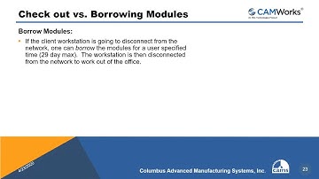 Difference between Borrowing and Checking Out a CAMWorks Floating Network License