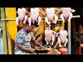 Professional Butcher Cutting Chicken into Pieces || Cutting Skills