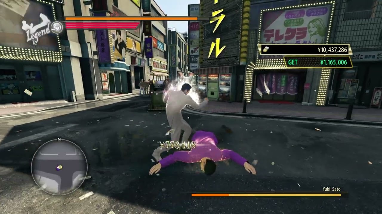 Yakuza 0 - Kiryu Legend Style vs Yuki Sato (Hard Difficulty) 