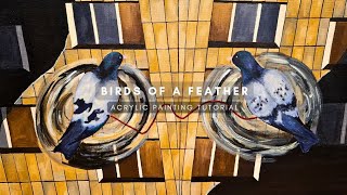 HOW TO PAINT PIGEONS AND PUDDLES | ACRYLIC PAINTING TUTORIAL