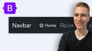 Bootstrap 5 navbar with font awesome icons and text