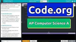 Code.org Lesson 2.4 A Array Elements | Tutorial with Answers | Unit 3 Computer Science A