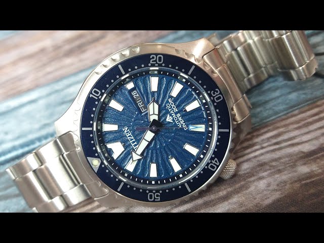Citizen NY0136-52L Promaster Dive Automatic Fugu Blue Dial - YouTube