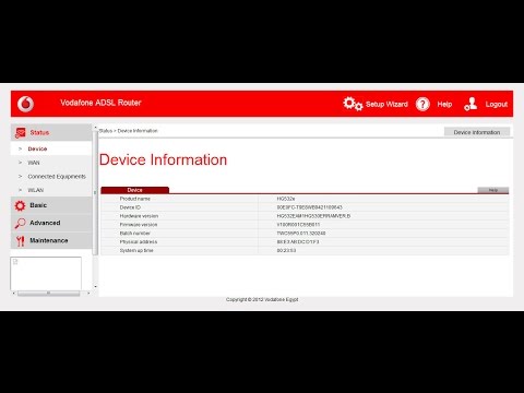 السوفت الاصلى لروتر فودافون Vodafone ADSL Router Firmware Version V100R001C55B011 