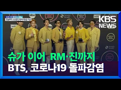<strong>BTS</strong> 멤버들 코로나 돌파감염…슈가 이어 RM·진 확진 / <strong>KBS</strong>  2021.12.27.