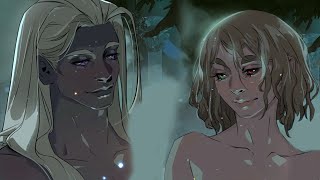 Melinoe takes a bath with Moros in Hades 2