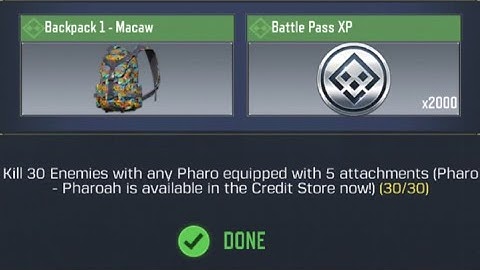 Call Of Duty Mobile Kill 30 Enemies with any Pharo equipped with 5 attachments Task Complete