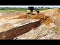 Nicely Finished Land Filling Broken Hard By Skilled Shantui DH17C3 Dozer & Heavy 25 Ton Dump Trucks