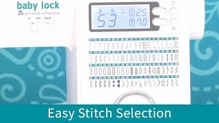 How to Select a Stitch on the Baby Lock Jubilant