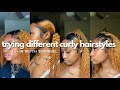 Trying diffrent curly hairstyles | in depth curly hair tutorial | DAVINE RILEY