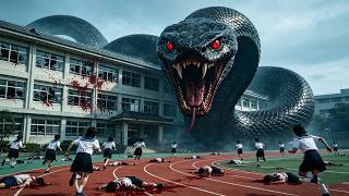 【FULL MOVIE 4K】Giant mutated serpent ravages girls' school! Hundreds of students flee in panic!
