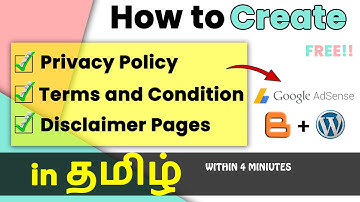 How to create Privacy Policy, Terms & Conditions, Disclaimer Pages | create Policy pages for Blogger
