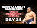 DAY 14 TOP BOUTS Nagoya JULY Basho 2025 Makkuchi Highlights Sumo Wrestling In Japan DAY 14 TOP BOUTS Nagoya JULY Basho 2025 Makkuchi Highlights Sumo Wrestling In Japan