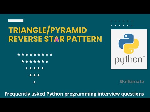 Triangle/Pyramid Reverse Star Pattern #pythonprogramming #interviewquestions #pythontutorial #python