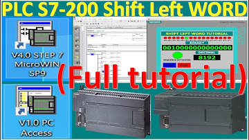 PLC S7-200 Shift Left word full tutorial using Simatic Step7 MicroWin V4.0 SP9 with WinCC Flexible