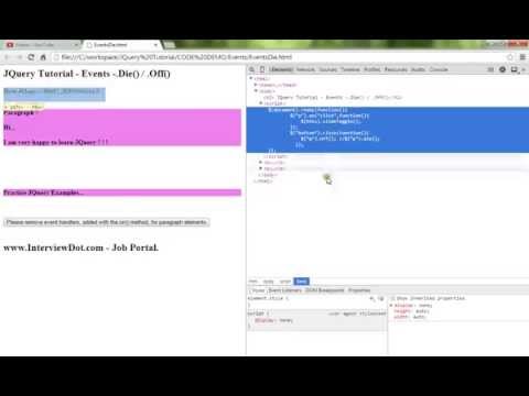 DIE OR OFF METHOD JQUERY DEMO