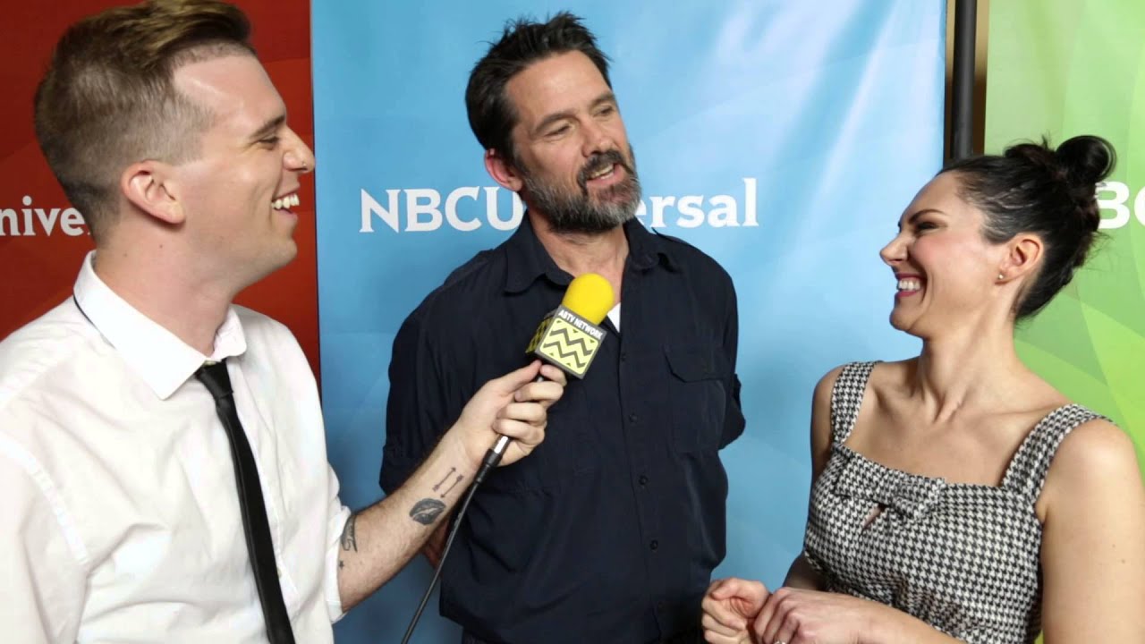 Billy Campbell and Kyra Zagorsky from Helix @ NBC Red Carpet | AfterBuzz TV Interview