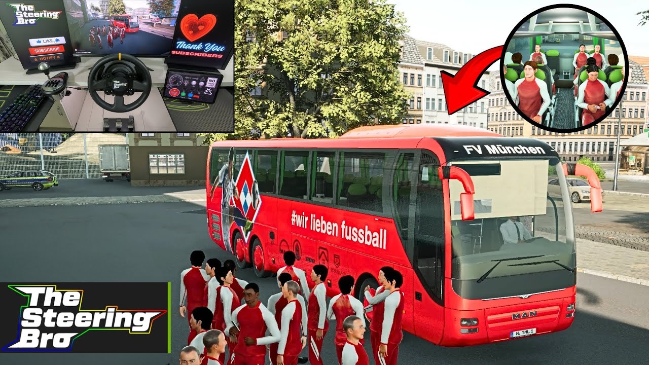 Fernbus Simulator - Football Team Bus - Smooth Bus Driving | Thrustmaster TX Steering Wheel Gameplay