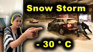 Bad Condition In Canada | Snow Storm 😲