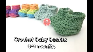 How to Crochet Baby Booties (0-3 months)