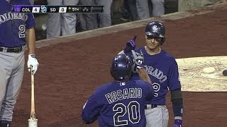 Rosario blasts a two-run home run to left