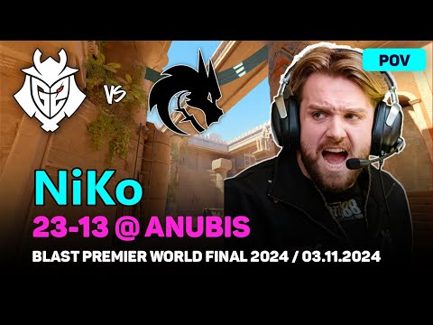 CS2 POV G2 NiKo (23/13) vs Spirit (anubis) @ BLAST Premier World Final 2024 | Nov 3, 2024