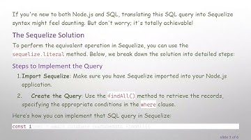 How to Use Sequelize Subquery for SQL Queries in Node.js