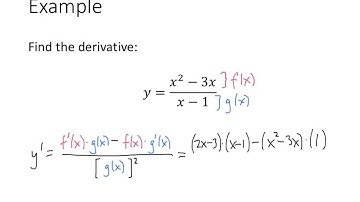 Calculus: Product and Quotient Rules